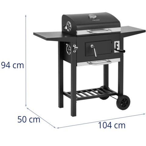 Grill węglowy z wędzarnią 2 półki STAL Grill węglowy z wędzarnią 2 półki STAL