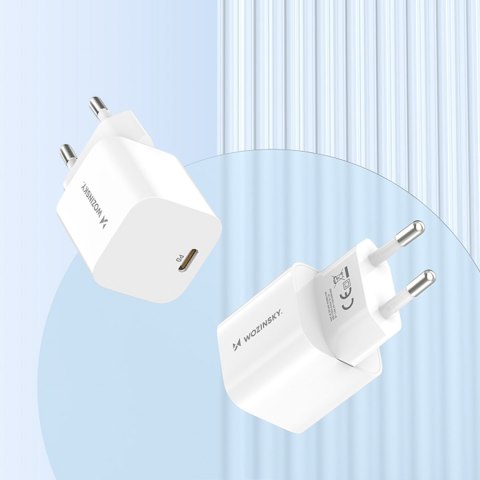 Ładowarka sieciowa 100-240V PD USB-C 20W biała Ładowarka sieciowa 100-240V PD USB-C 20W biała