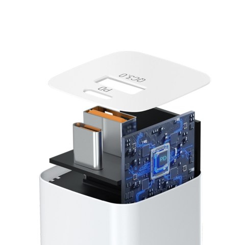 Ładowarka sieciowa PD QC 3.0 100-240V 20W USB-C USB-A biała Ładowarka sieciowa PD QC 3.0 100-240V 20W USB-C USB-A biała