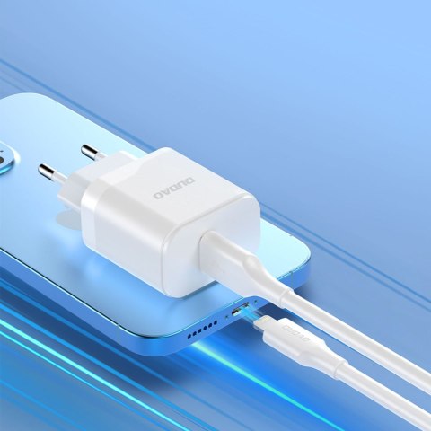 Ładowarka sieciowa USB-A 18W z kablem do iPhone USB-A - Lightning biała Ładowarka sieciowa USB-A 18W z kablem do iPhone USB-A - Lightning biała