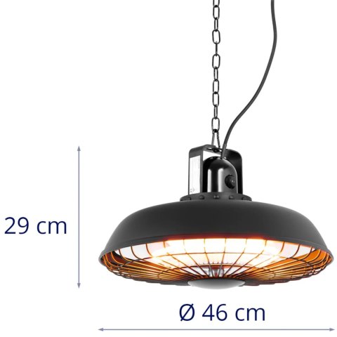 Lampa grzewcza tarasowa na podczerwień wisząca z pilotem 600/1200/1800 W Lampa grzewcza tarasowa na podczerwień wisząca z pilotem 600/1200/1800 W