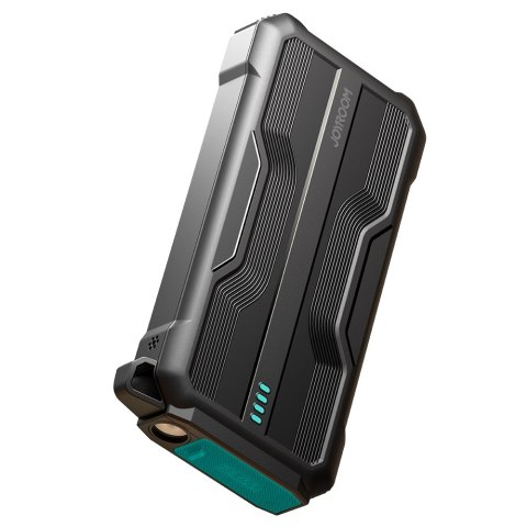 Pancerny powerbank 10000mAh outdoor z kablami USB-C microUSB Lightning i latarką - czarny Pancerny powerbank 10000mAh outdoor z kablami USB-C microUSB Lightning i latarką - czarny