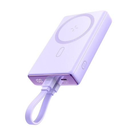 Powerbank magnetyczny 10000mAh 20W z podstawką + kabel Lightning - USB-C fioletowy Powerbank magnetyczny 10000mAh 20W z podstawką + kabel Lightning - USB-C fioletowy