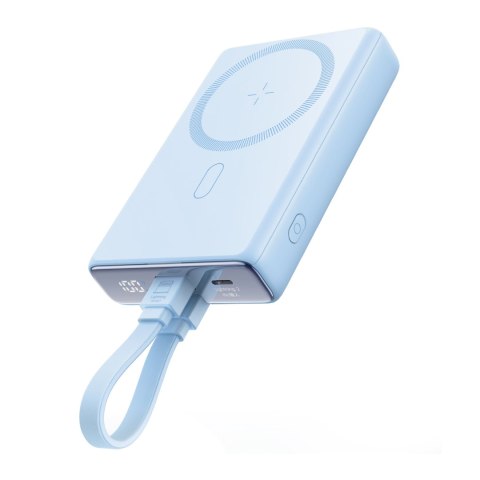 Powerbank magnetyczny 10000mAh 20W z podstawką + kabel Lightning - USB-C niebieski Powerbank magnetyczny 10000mAh 20W z podstawką + kabel Lightning - USB-C niebieski