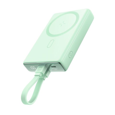 Powerbank magnetyczny 10000mAh 20W z podstawką + kabel Lightning - USB-C zielony Powerbank magnetyczny 10000mAh 20W z podstawką + kabel Lightning - USB-C zielony
