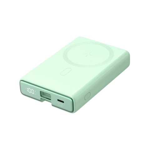 Powerbank magnetyczny 10000mAh 20W z podstawką + kabel Lightning - USB-C zielony Powerbank magnetyczny 10000mAh 20W z podstawką + kabel Lightning - USB-C zielony