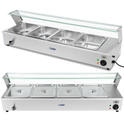 Bemar podgrzewacz elektryczny z kranem i osłoną 1800 W 4x GN 1/2 gł. 100 mm 24 l Bemar podgrzewacz elektryczny z kranem i osłoną 1800 W 4x GN 1/2 gł. 100 mm 24 l