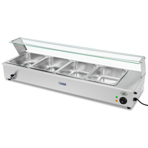 Bemar podgrzewacz elektryczny z kranem i osłoną 1800 W 4x GN 1/2 gł. 100 mm 24 l Bemar podgrzewacz elektryczny z kranem i osłoną 1800 W 4x GN 1/2 gł. 100 mm 24 l