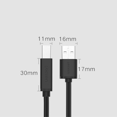 Kabel przewód do drukarki skanera USB-B - USB-A 2.0 10m czarny Kabel przewód do drukarki skanera USB-B - USB-A 2.0 10m czarny