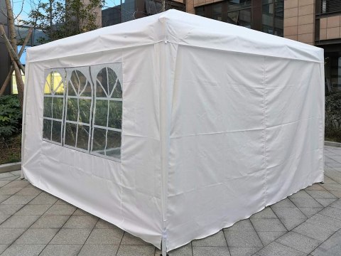 Pawilon ogrodowy handlowy automatyczny 4 ścianki okna wejście 3x3m - biały Pawilon ogrodowy handlowy automatyczny 4 ścianki okna wejście 3x3m - biały