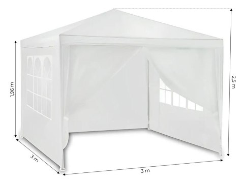 Pawilon ogrodowy handlowy automatyczny 4 ścianki okna wejście 3x3m - biały Pawilon ogrodowy handlowy automatyczny 4 ścianki okna wejście 3x3m - biały