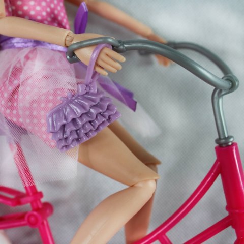 DUŻA RÓŻOWA LALKA NA ROWERZE PIESEK + AKCESORIA DUŻA RÓŻOWA LALKA NA ROWERZE PIESEK + AKCESORIA