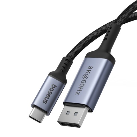Kabel jednokierunkowy USB-C do DisplayPort 1.4 HD 8K 60Hz 1.5m czarny Kabel jednokierunkowy USB-C do DisplayPort 1.4 HD 8K 60Hz 1.5m czarny