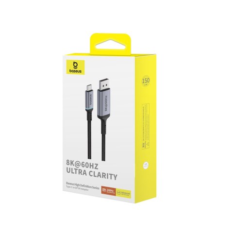 Kabel jednokierunkowy USB-C do DisplayPort 1.4 HD 8K 60Hz 1.5m czarny Kabel jednokierunkowy USB-C do DisplayPort 1.4 HD 8K 60Hz 1.5m czarny