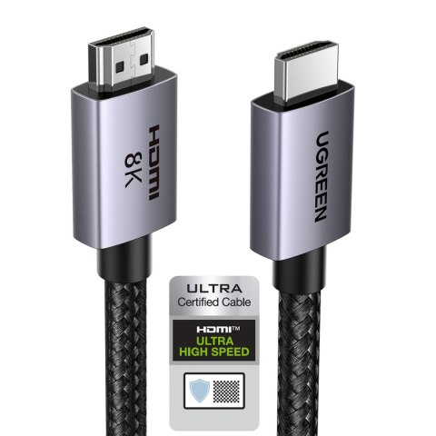 Kabel przewód HDMI 2.1 8K certyfikowany Ultra High Speed 2m szary Kabel przewód HDMI 2.1 8K certyfikowany Ultra High Speed 2m szary