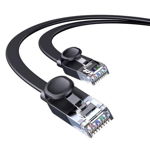 Kabel sieciowy płaski Patchcord RJ45 Speed Six 1000Mbps 10m - czarny Kabel sieciowy płaski Patchcord RJ45 Speed Six 1000Mbps 10m - czarny
