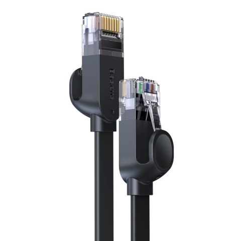Kabel sieciowy płaski Patchcord RJ45 Speed Six 1000Mbps 10m - czarny Kabel sieciowy płaski Patchcord RJ45 Speed Six 1000Mbps 10m - czarny