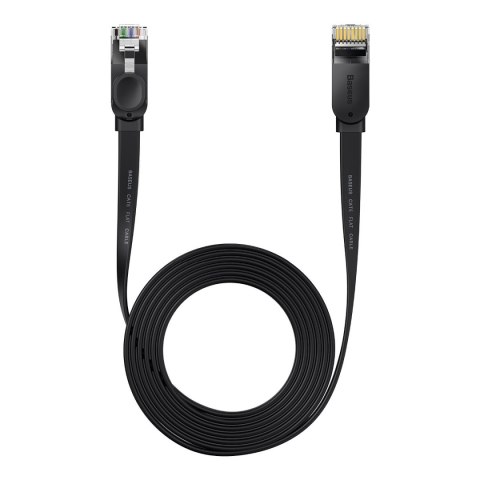 Kabel sieciowy płaski Patchcord RJ45 Speed Six 1000Mbps 10m - czarny Kabel sieciowy płaski Patchcord RJ45 Speed Six 1000Mbps 10m - czarny