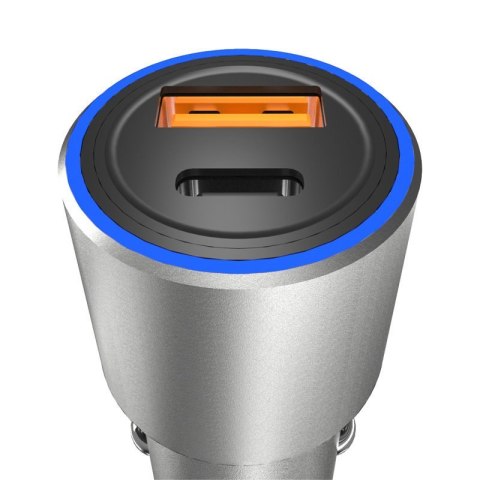 Ładowarka samochodowa USB USB-C PD QC 22,5W szary Ładowarka samochodowa USB USB-C PD QC 22,5W szary