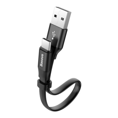 Płaski kabel przewód USB USB-C z uchwytem 2A 23CM czarny Płaski kabel przewód USB USB-C z uchwytem 2A 23CM czarny