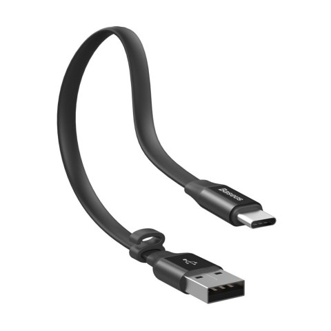 Płaski kabel przewód USB USB-C z uchwytem 2A 23CM czarny Płaski kabel przewód USB USB-C z uchwytem 2A 23CM czarny