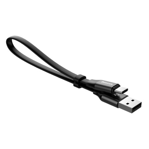 Płaski kabel przewód USB USB-C z uchwytem 2A 23CM czarny Płaski kabel przewód USB USB-C z uchwytem 2A 23CM czarny