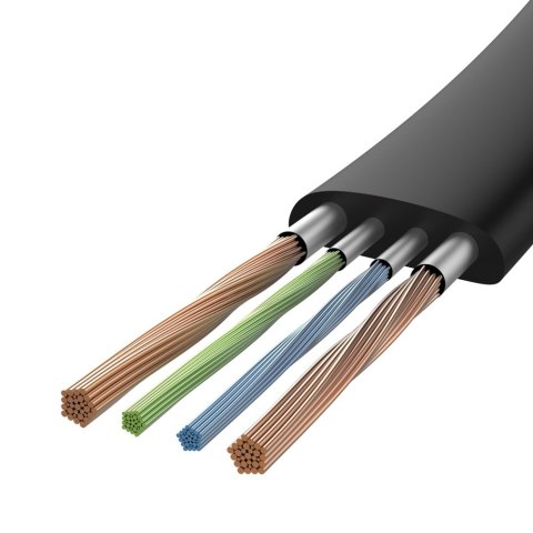 Płaski kabel przewód USB USB-C z uchwytem 2A 23CM czarny Płaski kabel przewód USB USB-C z uchwytem 2A 23CM czarny
