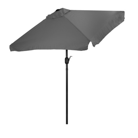 Prostokątny duży parasol ogrodowy skośny łamany z korbą szary 200 x 140 cm Prostokątny duży parasol ogrodowy skośny łamany z korbą szary 200 x 140 cm