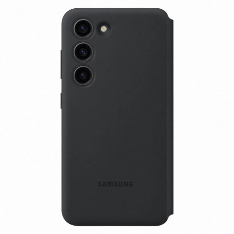 Etui pokrowiec z klapką okienkiem portfel na kartę Samsung Galaxy S23 czarne Etui pokrowiec z klapką okienkiem portfel na kartę Samsung Galaxy S23 czarne