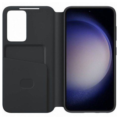 Etui pokrowiec z klapką okienkiem portfel na kartę Samsung Galaxy S23 czarne Etui pokrowiec z klapką okienkiem portfel na kartę Samsung Galaxy S23 czarne
