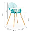 Fotelik krzesełko do karmienia 2w1 niebieskie ECOTOYS