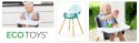 Fotelik krzesełko do karmienia 2w1 niebieskie ECOTOYS