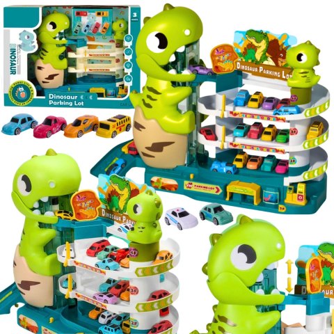 Zestaw Parking Trzypoziomowy Samochody Mata Dinozaury Winda Rampa Autka Zestaw Parking Trzypoziomowy Samochody Mata Dinozaury Winda Rampa Autka