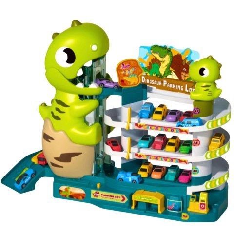 Zestaw Parking Trzypoziomowy Samochody Mata Dinozaury Winda Rampa Autka Zestaw Parking Trzypoziomowy Samochody Mata Dinozaury Winda Rampa Autka