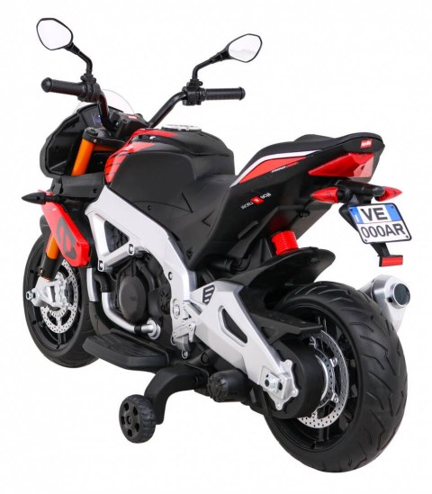 Aprilia Tuono V4 Motor na akumulator dla dzieci Czerwony + Panel MP3 + Kółka pomocnicze + Wolny Start Aprilia Tuono V4 Motor na akumulator dla dzieci Czerwony + Panel MP3 + Kółka pomocnicze + Wolny Start