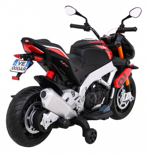 Aprilia Tuono V4 Motor na akumulator dla dzieci Czerwony + Panel MP3 + Kółka pomocnicze + Wolny Start Aprilia Tuono V4 Motor na akumulator dla dzieci Czerwony + Panel MP3 + Kółka pomocnicze + Wolny Start