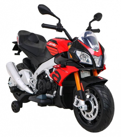 Aprilia Tuono V4 Motor na akumulator dla dzieci Czerwony + Panel MP3 + Kółka pomocnicze + Wolny Start Aprilia Tuono V4 Motor na akumulator dla dzieci Czerwony + Panel MP3 + Kółka pomocnicze + Wolny Start
