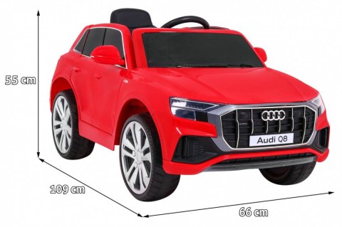 Audi Q8 Lift na akumulator dla dzieci Czerwony + Pilot + EVA + Wolny Start + MP3 USB + LED Audi Q8 Lift na akumulator dla dzieci Czerwony + Pilot + EVA + Wolny Start + MP3 USB + LED