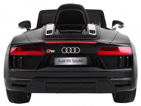 Audi R8 Spyder na akumulator Lakier Czarny + Pilot + EVA + Wolny Start + Radio MP3 + LED Audi R8 Spyder na akumulator Lakier Czarny + Pilot + EVA + Wolny Start + Radio MP3 + LED
