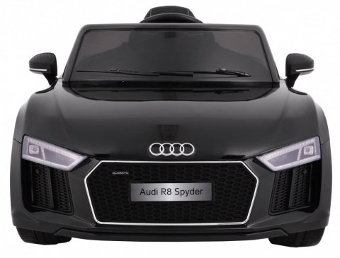 Audi R8 Spyder na akumulator Lakier Czarny + Pilot + EVA + Wolny Start + Radio MP3 + LED Audi R8 Spyder na akumulator Lakier Czarny + Pilot + EVA + Wolny Start + Radio MP3 + LED