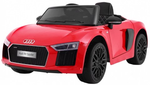 Audi R8 Spyder na akumulator Lakier Czerwony + Pilot + EVA + Wolny Start + Radio MP3 + LED Audi R8 Spyder na akumulator Lakier Czerwony + Pilot + EVA + Wolny Start + Radio MP3 + LED