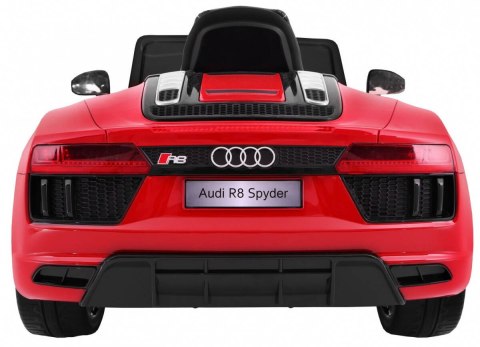 Audi R8 Spyder na akumulator Lakier Czerwony + Pilot + EVA + Wolny Start + Radio MP3 + LED Audi R8 Spyder na akumulator Lakier Czerwony + Pilot + EVA + Wolny Start + Radio MP3 + LED