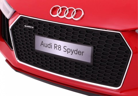 Audi R8 Spyder na akumulator Lakier Czerwony + Pilot + EVA + Wolny Start + Radio MP3 + LED Audi R8 Spyder na akumulator Lakier Czerwony + Pilot + EVA + Wolny Start + Radio MP3 + LED