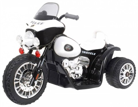 Motorek Chopper na akumulator dla dzieci Czarny + 3 koła + Dźwięki + Światła LED Motorek Chopper na akumulator dla dzieci Czarny + 3 koła + Dźwięki + Światła LED