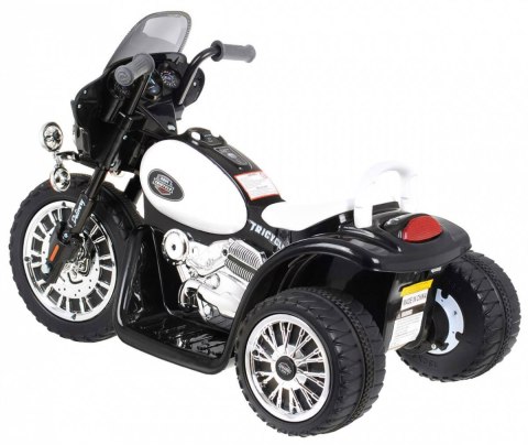 Motorek Chopper na akumulator dla dzieci Czarny + 3 koła + Dźwięki + Światła LED Motorek Chopper na akumulator dla dzieci Czarny + 3 koła + Dźwięki + Światła LED