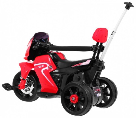 Pchaczyk Rowerek Motorek elektryczny 3w1 dla dzieci Czerwony + Piankowa poręcz + Audio LED Pchaczyk Rowerek Motorek elektryczny 3w1 dla dzieci Czerwony + Piankowa poręcz + Audio LED