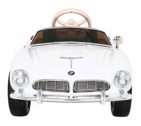 Autko BMW 507 Retro elektryczne dla dzieci Biały + Audio LED + Pilot + Ekoskóra + EVA + Wolny Start Autko BMW 507 Retro elektryczne dla dzieci Biały + Audio LED + Pilot + Ekoskóra + EVA + Wolny Start