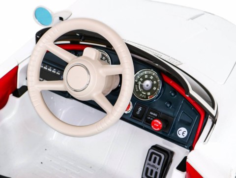 Autko BMW 507 Retro elektryczne dla dzieci Biały + Audio LED + Pilot + Ekoskóra + EVA + Wolny Start Autko BMW 507 Retro elektryczne dla dzieci Biały + Audio LED + Pilot + Ekoskóra + EVA + Wolny Start