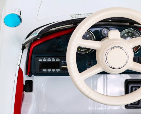 Autko BMW 507 Retro elektryczne dla dzieci Biały + Audio LED + Pilot + Ekoskóra + EVA + Wolny Start Autko BMW 507 Retro elektryczne dla dzieci Biały + Audio LED + Pilot + Ekoskóra + EVA + Wolny Start