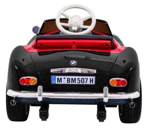 Autko BMW 507 Retro elektryczne dla dzieci Czarny + Audio LED + Pilot + Ekoskóra + EVA + Wolny Start Autko BMW 507 Retro elektryczne dla dzieci Czarny + Audio LED + Pilot + Ekoskóra + EVA + Wolny Start